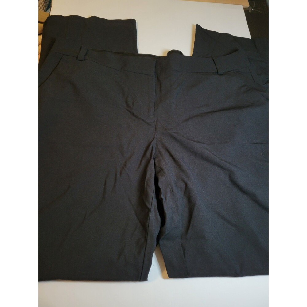 Eileen Fisher Size 14 Black Viscose Wool Bi-Stretch Pants R4OTR Career